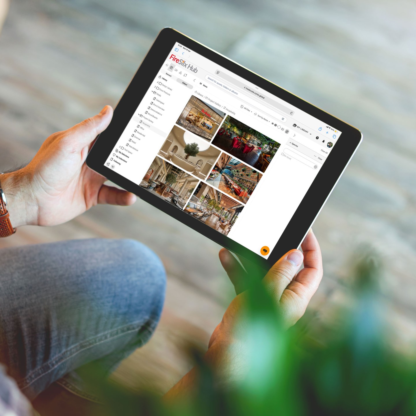 The FireSilx Hub displayed on an iPad